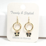 97071, DAINTY ENAMEL BUTTERFLY CHARM DANGLE EARRING