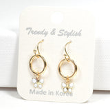 97071, DAINTY ENAMEL BUTTERFLY CHARM DANGLE EARRING