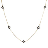 97076, DAINTY ENAMEL CLOVER STATION NECKLACE