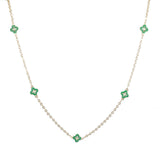 97076, DAINTY ENAMEL CLOVER STATION NECKLACE