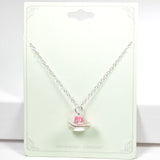 97077, 3D ENAMEL WESTERN COWBOY HAT PENDANT NECKLACE