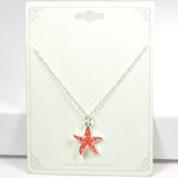 97077, 3D ENAMEL STARFISH PENDANT NECKLACE