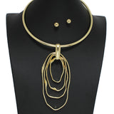 97090, GEOMETRIC ACCENT METAL CHOKER NECKLACE