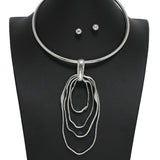 97090, GEOMETRIC ACCENT METAL CHOKER NECKLACE