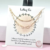 97093, GOLD DIPPED, "LETTING GO" DAINTY CHAIN DOUBLE LAYERED NECKLACE