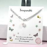 97096, GOLD DIPPED, "INSEPARABLE" FRESHWATER PEARL CHARM NECKLACE
