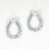 97104, PEARL ACCENT BAGUETTE RHINESTONE EARRING