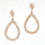 97105, TEARDROP PAVE RHINESTONE DANGLE EARRING