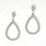 97105, TEARDROP PAVE RHINESTONE DANGLE EARRING