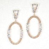 97106, OVAL SHAPE BAGUETTE RHINESTONE ACCENT DANGLE EARRING
