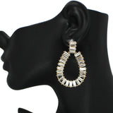 97109, BAGUETTE RHINESTONE TEARDROP EARRING