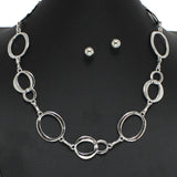 97125, GEOMETRIC TEXTURED METAL NECKLACE