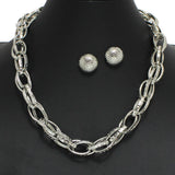 97126, TEXTURED LINKED METAL NECKLACE