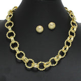 97127, TEXTURED ROUND METAL LINKED NECKLACE