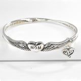 97132, "MOM" HEART CHARM BANGLE BRACELET