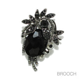 97140, FLORAL RHINESTONE PIN BROOCH
