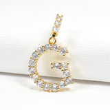 97143, INITIAL PAVE RHINESTONE CHARM