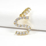 97143, INITIAL PAVE RHINESTONE CHARM
