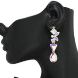 97144, MULTI SHAPE RHINESTONE EVENING DANGLE EARRING