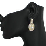 97146, GEOMETRIC PAVE RHINESTONE EARRING