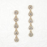 97153, PAVE RHINESTONE ROUND DROP DANGLE EARRING