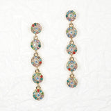 97153, PAVE RHINESTONE ROUND DROP DANGLE EARRING