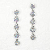97153, PAVE RHINESTONE ROUND DROP DANGLE EARRING