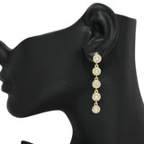 97153, PAVE RHINESTONE ROUND DROP DANGLE EARRING