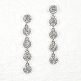 97153, PAVE RHINESTONE ROUND DROP DANGLE EARRING