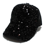 97176, SEQUIN BLING MESH BASEBALL CAP