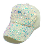97176, SEQUIN BLING MESH BASEBALL CAP