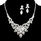 97185, MARQUISE ACCENT PAVE RHINESTONE NECKLACE SET