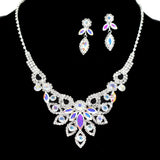97185, MARQUISE ACCENT PAVE RHINESTONE NECKLACE SET