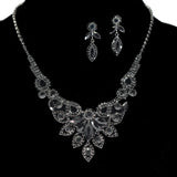 97185, MARQUISE ACCENT PAVE RHINESTONE NECKLACE SET