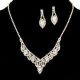 97187, MARQUISE ACCENT PAVE RHINESTONE NECKLACE SET