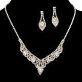 97187, MARQUISE ACCENT PAVE RHINESTONE NECKLACE SET