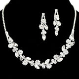 97190, FLORAL CRYSTAL RHINESTONE NECKLACE SET