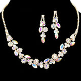 97190, FLORAL CRYSTAL RHINESTONE NECKLACE SET