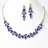 97190, FLORAL CRYSTAL RHINESTONE NECKLACE SET