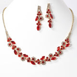 97190, FLORAL CRYSTAL RHINESTONE NECKLACE SET