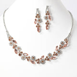 97190, FLORAL CRYSTAL RHINESTONE NECKLACE SET