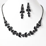 97190, FLORAL CRYSTAL RHINESTONE NECKLACE SET