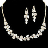 97190, FLORAL CRYSTAL RHINESTONE NECKLACE SET