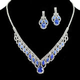 97197, CUBIC ZIRCONIA ACCENT PAVE RHINESTONE NECKLACE SET