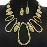 97202, GEOMETRIC HAMMERED METAL NECKLACE