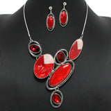 97203, GEOMETRIC CELLULOID ACETATE WITH RHINESTONE NECKLACE