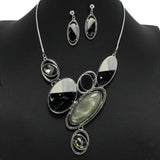 97203, GEOMETRIC CELLULOID ACETATE WITH RHINESTONE NECKLACE