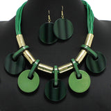 97204, ROUND CELLULOID ACETATE ACCENT NECKLACE
