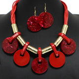 97204, ROUND CELLULOID ACETATE ACCENT NECKLACE