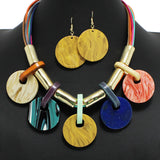 97204, ROUND CELLULOID ACETATE ACCENT NECKLACE